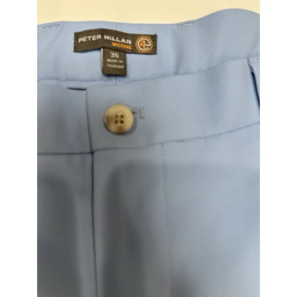 Peter Millar Golf Shorts Mens 35 Blue Wicking Performance Polyester